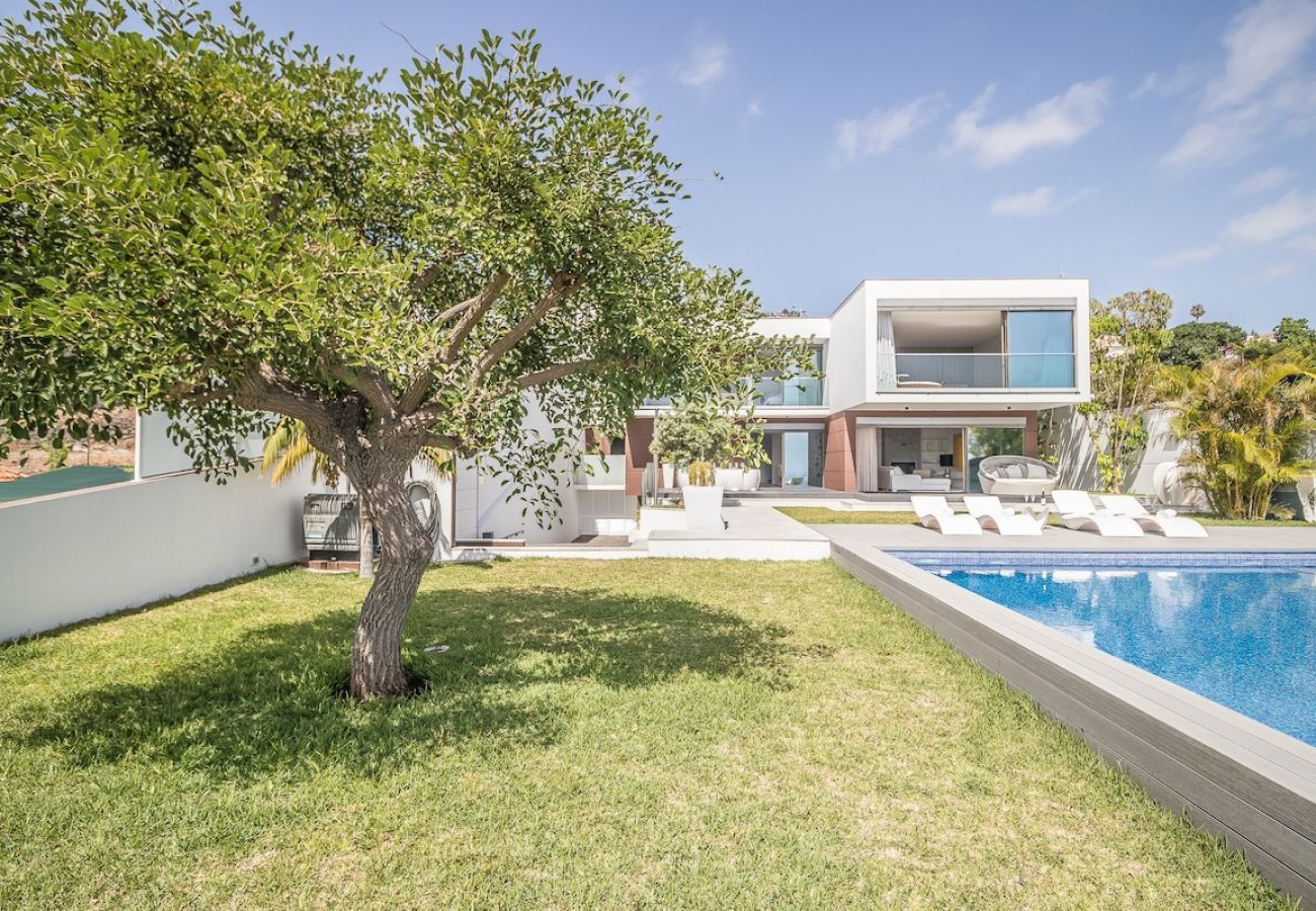 Espace extérieur complet avec piscine, espace nature et loisirs.