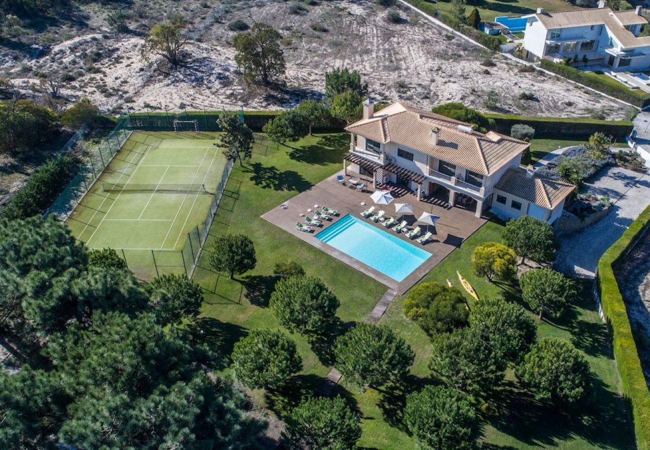 Luxury villa with tennis court.