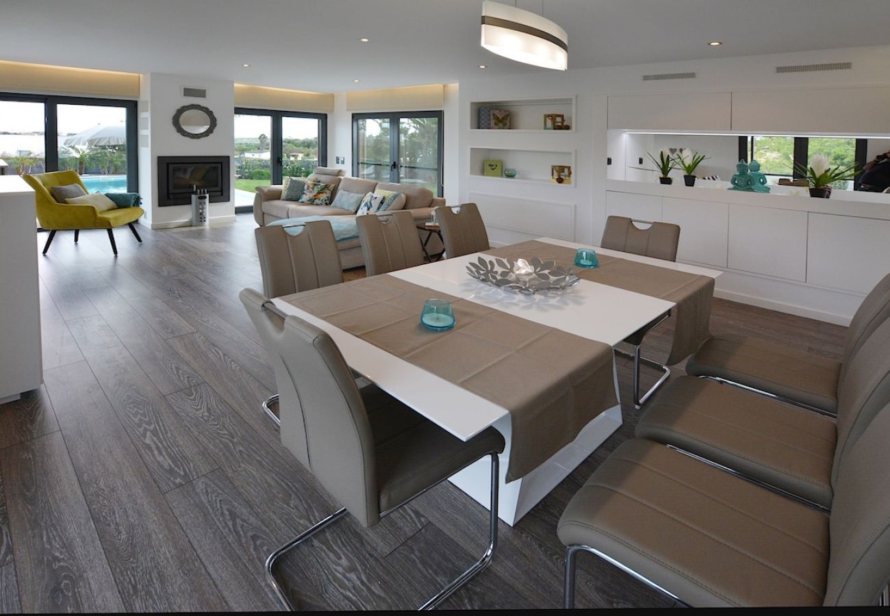 Open space living room and dining room.