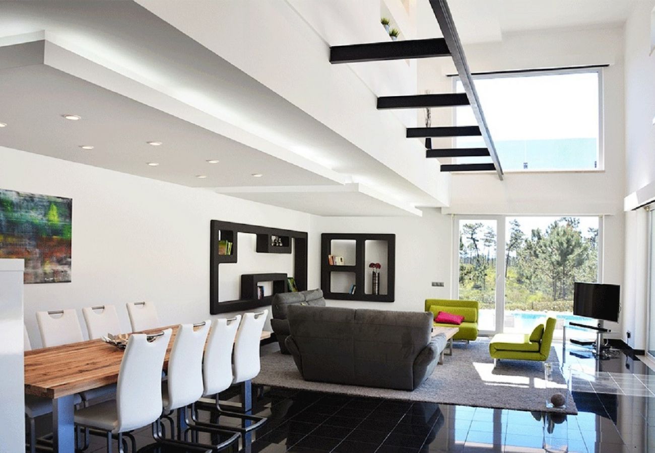 Open space living room with natural light.