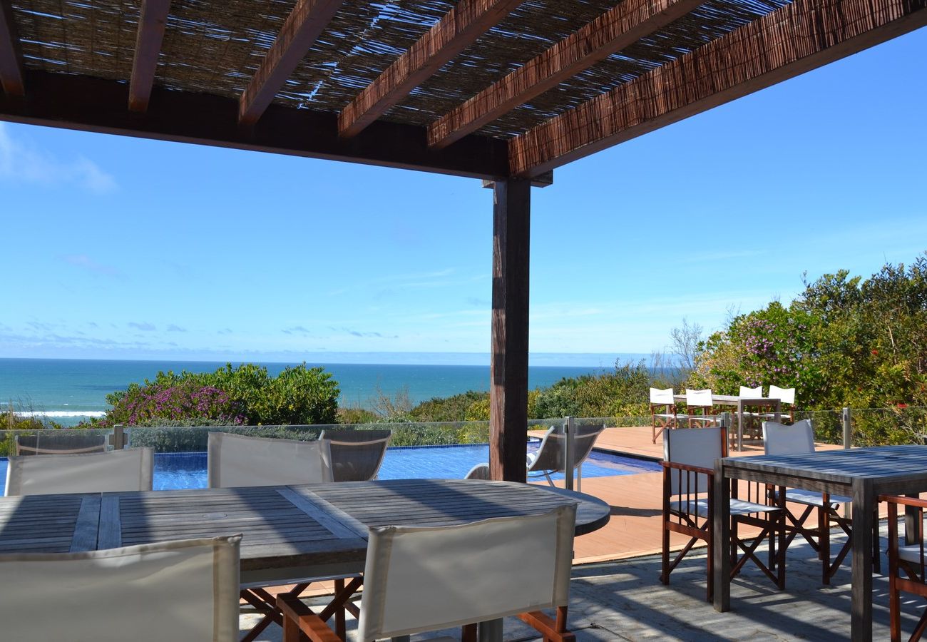 Outdoor space with dining area.